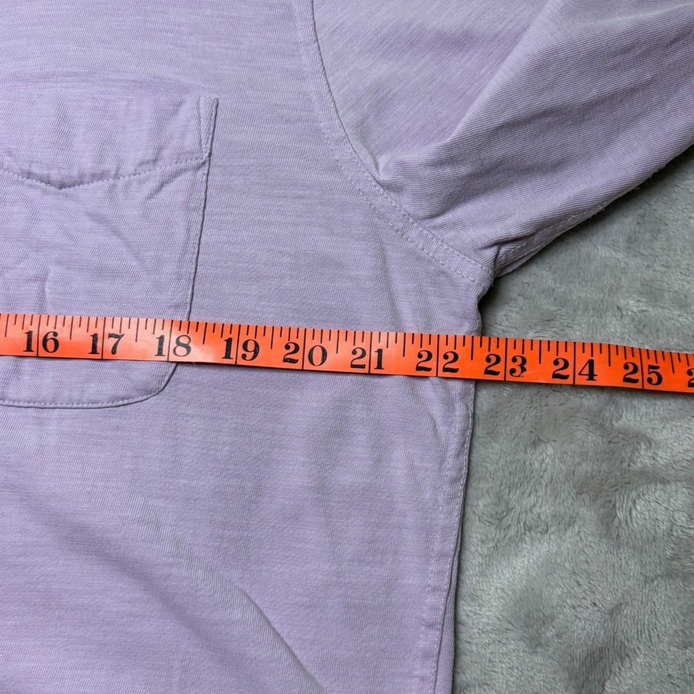 Faherty Sunwashed Knit Button-Up Shirt Mens L Purple Organic Cotton Long Sleeve - Picture 6 of 7